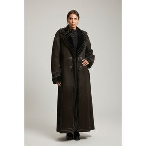 Peruvian Connection Shearling Leather Long Coat XL - Lithuanian Craftsmanship